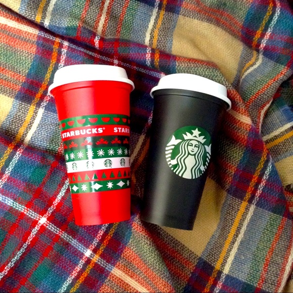 Starbucks holiday 2020 Color changing reusable hot and red holiday cup SET.